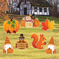 Pumpkin Yard Signs, Fall Harvest Lawn Decorations with Stakes, Thanksgiving Outdoor Garden Patio Walkway Autumn Holiday Party Décor