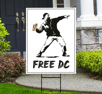 Free DC Protest Yard Sign - Resist Hate Lawn Sign, Anti-Trump Sign, No Kings, Resist Racism, Resist Fascism Yard Sign with Metal H-Stake