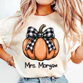 Teacher Halloween Shirt, Custom Halloween Teacher Shirt, Coquette Pumpkin Tee