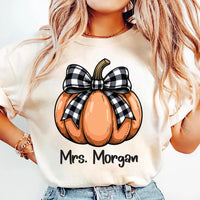 Teacher Halloween Shirt, Custom Halloween Teacher Shirt, Coquette Pumpkin Tee