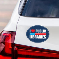 I Love Public Libraries Magnet, No Kings In America Protest, Anti-Trump, Resist Racism Car Magnet, Resist Fascism Vehicle Magnet, 6" x 4.5"