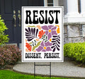 Resist Dissent Persist Yard Sign - No Kings In America Protest Sign, Anti-Trump, Resist Racism, Resist Fascism Yard Sign with Metal H-Stake