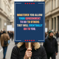 Abolish ICE No One Is Illegal Protest Sign, No Kings In America, Anti-Trump Resistance Political Protest Poster, Resist Fascism Rally Sign