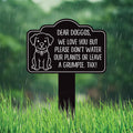 Please Keep Dogs Off Aluminum Yard Sign 10” x 14” - Rust-free Metal Sign for Lawn, Funny No Pooping Dog Yard Sign with Integrated Stake