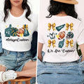 Custom Football Bow School Spirit Shirt, Football Mom Shirt, Football Grandparent Tee, Front Back