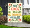 No Kings In America Yard Sign - Democracy Not Oligarchy Lawn Sign, Anti-Trump, Resist Racism, Resist Fascism Yard Sign with Metal H-Stake