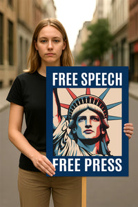 Free Speech Free Press Protect Democracy Protest Sign, Anti-Trump, Political Activist Rally Sign, Resist Racism, Resist Fascism Poster