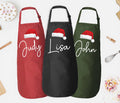 Custom Matching Christmas Apron, Adjustable Neck, Full-Length Personalized Christmas Kitchen Apron with Pockets, Christmas Mom Gift