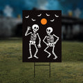 Subtle Anti-Trump Halloween Skeleton Yard Sign, Funny Trump FDT Lawn Sign, Spooky Season Resist Fascism Harvest Fall Yard Sign with H-Stake