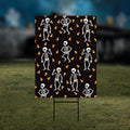 Subtle Anti-Trump Halloween Skeleton Yard Sign, Funny Trump FDT Lawn Sign, Spooky Season Resist Fascism Harvest Fall Yard Sign with H-Stake