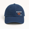Football Heart Embroidered Hat with Name & Number, Custom Baseball Cap or Ponytail Style, Personalized Football Mom Gift, Team Spirit Cap