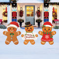Gingerbread Christmas Yard Signs, Outdoor Holiday Lawn Decorations with Stakes, Waterproof Xmas Garden Pathway Décor for Winter Party