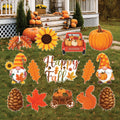 Fall Yard Signs, Autumn Harvest Lawn Decorations with Stakes, Pumpkin Gnome Sunflower Maple Leaf Outdoor Patio Garden Thanksgiving Décor