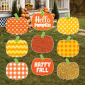 Fall Pumpkin Yard Signs, Autumn Harvest Lawn Decorations with Stakes, Happy Fall Outdoor Thanksgiving Patio Garden Pathway Décor