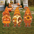 Fall Gnome Yard Signs, Cute Autumn Lawn Decorations with Stakes, Outdoor Harvest Pumpkin Sunflower Garden Décor for Thanksgiving Pathway