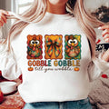 Gobble Till You Wobble Sweatshirt, Preppy Coquette Thanksgiving Shirt, Funny Thanksgiving Turkey Sweatshirt