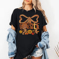 Thanksgiving Gobble Coquette Shirt, Fall Turkey Shirt, Floral Fall Brushstroke Tee