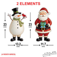 Christmas Garden Stakes, Snowman & Santa Claus Yard Signs, Outdoor Holiday Lawn Decorations, Xmas Home Décor for Pathway, Patio, New Year