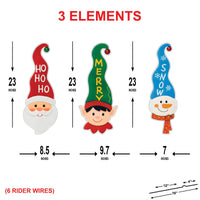 Christmas Yard Signs, Snowman Santa & Elf Metal Stakes, Outdoor Holiday Lawn Decorations for Garden, Pathway, Patio, New Year Home Décor