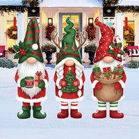 Christmas Gnome Yard Signs, Outdoor Holiday Lawn Decorations with Stakes, Santa Gnome Garden Decor for Pathway, Patio Xmas Eve Party Display