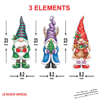 Christmas Gnome Yard Signs, Outdoor Holiday Lawn Decorations with Stakes, Santa Gnome Garden Decor for Pathway, Patio Xmas Eve Party Display