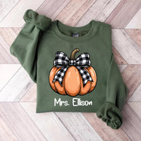 Teacher Halloween Shirt, Custom Halloween Teacher Shirt, Coquette Pumpkin Tee