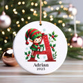 Elf Name Ornament, Custom Letter Christmas Ornament, Personalized Kids Ornament 2025, Letter Name Ceramic Ornament, Holiday Keepsake Gift