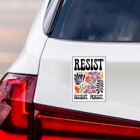 Resist Dissent Persist Magnet, No Kings In America Protest, Anti-Trump, Resist Racism Car Magnet, Resist Fascism Vehicle Magnet, 6" x 4.5"
