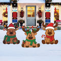 Reindeer Christmas Yard Signs, Cute Elk Lawn Decorations with Stakes, Outdoor Xmas Garden Patio Pathway Holiday Party Lawn Décor