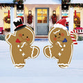 Gingerbread Man Christmas Yard Stakes, Outdoor Holiday Lawn Decorations with Stakes, Cute Xmas Garden Patio Pathway Party Décor Signs