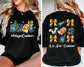 Custom Football Bow School Spirit Shirt, Football Mom Shirt, Football Grandparent Tee, Front Back