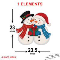 Christmas Snowman Yard Sign, Outdoor Holiday Lawn Stake Decorations, Winter Garden Snowman Décor for Patio, Pathway & Festive Home Display