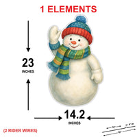 Christmas Snowman Yard Sign, Outdoor Holiday Lawn Decoration with Stakes, Winter Snowman Garden Décor for Patio Walkway Festive Home Display