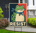 Portland Frog Anti-ICE Protest Yard Sign - Anti-Trump, No Kings In America, Protect Democracy, Resist Fascism Yard Sign with Metal H-Stake