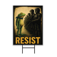 Portland Frog Anti-ICE Protest Yard Sign - Anti-Trump, No Kings In America, Protect Democracy, Resist Fascism Yard Sign with Metal H-Stake
