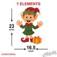 Christmas Elf Girl Yard Sign, Outdoor Holiday Lawn Stake Decorations, Cute Garden Elf Décor for Christmas Patio, Walkway, Home Display