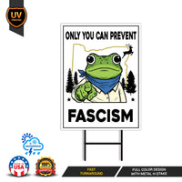 Portland Frog Anti-ICE Protest Yard Sign - Anti-Trump, No Kings In America, Protect Democracy, Resist Fascism Yard Sign with Metal H-Stake