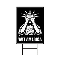 No Kings Protest Yard Sign - Democracy Not Oligarchy, WTF America, Anti-Trump, Resist Racism, Resist Fascism Yard Sign with Metal H-Stake