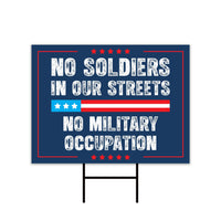 No Kings Protest Yard Sign - Democracy Not Oligarchy, No Soldiers In Our Streets, Anti-Trump, Resist Fascism Yard Sign with Metal H-Stake