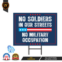 No Kings Protest Yard Sign - Democracy Not Oligarchy, No Soldiers In Our Streets, Anti-Trump, Resist Fascism Yard Sign with Metal H-Stake