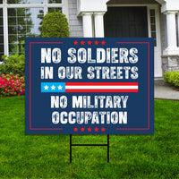 No Kings Protest Yard Sign - Democracy Not Oligarchy, No Soldiers In Our Streets, Anti-Trump, Resist Fascism Yard Sign with Metal H-Stake