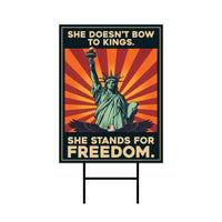 Democracy Has No Kings Yard Sign - No Kings In America Protest Sign, Anti-Trump, Resist Racism, Resist Fascism Yard Sign with Metal H-Stake