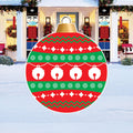 Christmas Bulb Ornament Yard Sign, Festive Red Green White Holiday Lawn Stake, Outdoor, Indoor Walkway Christmas Decoration for Party Décor