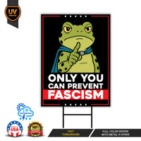 Portland Frog Anti-ICE Protest Yard Sign - Anti-Trump, No Kings In America, Protect Democracy, Resist Fascism Yard Sign with Metal H-Stake