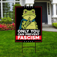 Portland Frog Anti-ICE Protest Yard Sign - Anti-Trump, No Kings In America, Protect Democracy, Resist Fascism Yard Sign with Metal H-Stake