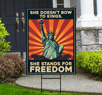 Statue of Liberty Protest Yard Sign - Anti-Trump, No Kings In America, Protect Democracy, Anti Fascist Yard Sign with Metal H-Stake