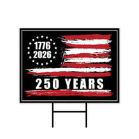 America 250 Anniversary 250 YEARS Protest Yard Sign - Anti-Trump, No Kings In America, Pro Democracy, Resist Fascism Sign with Metal H-Stake