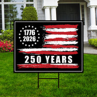 America 250 Anniversary 250 YEARS Protest Yard Sign - Anti-Trump, No Kings In America, Pro Democracy, Resist Fascism Sign with Metal H-Stake