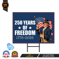 America 250 Anniversary 250 YEARS Protest Yard Sign - Anti-Trump, No Kings In America, Pro Democracy, Resist Fascism Sign with Metal H-Stake