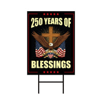 America 250 Anniversary 250 YEARS Protest Yard Sign - Anti-Trump, No Kings In America, Pro Democracy, Resist Fascism Sign with Metal H-Stake
